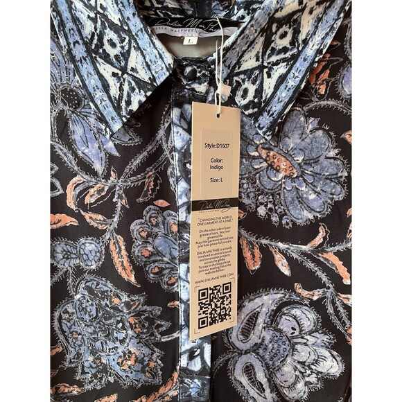 Dalia MacPhee womens Belted Long Maxi Dress size Large (8-10) Navy Blue Floral - Picture 6 of 9